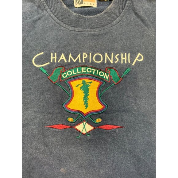 VTG Jantzen Golf Pullover Sweatshirt Unisex Medium Blue Championship Embroidered - Picture 4 of 11